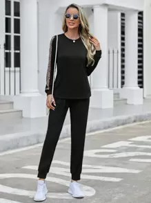 Rusticease 豹紋印花衛衣和衛褲 - 彩色 - 查看 4