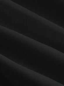 SHEIN MOD Vestido unicolor ribete con fruncido fruncido - Negro - Ver 3