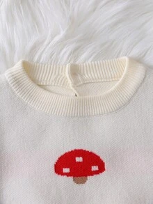 SHEIN Đứa bé gái Mô hình nấm Áo len & Quần dệt kim - Nhiều màu - Xem 3