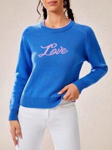 SHEIN EZwear 女士毛衣 - 藍色 - 查看 1