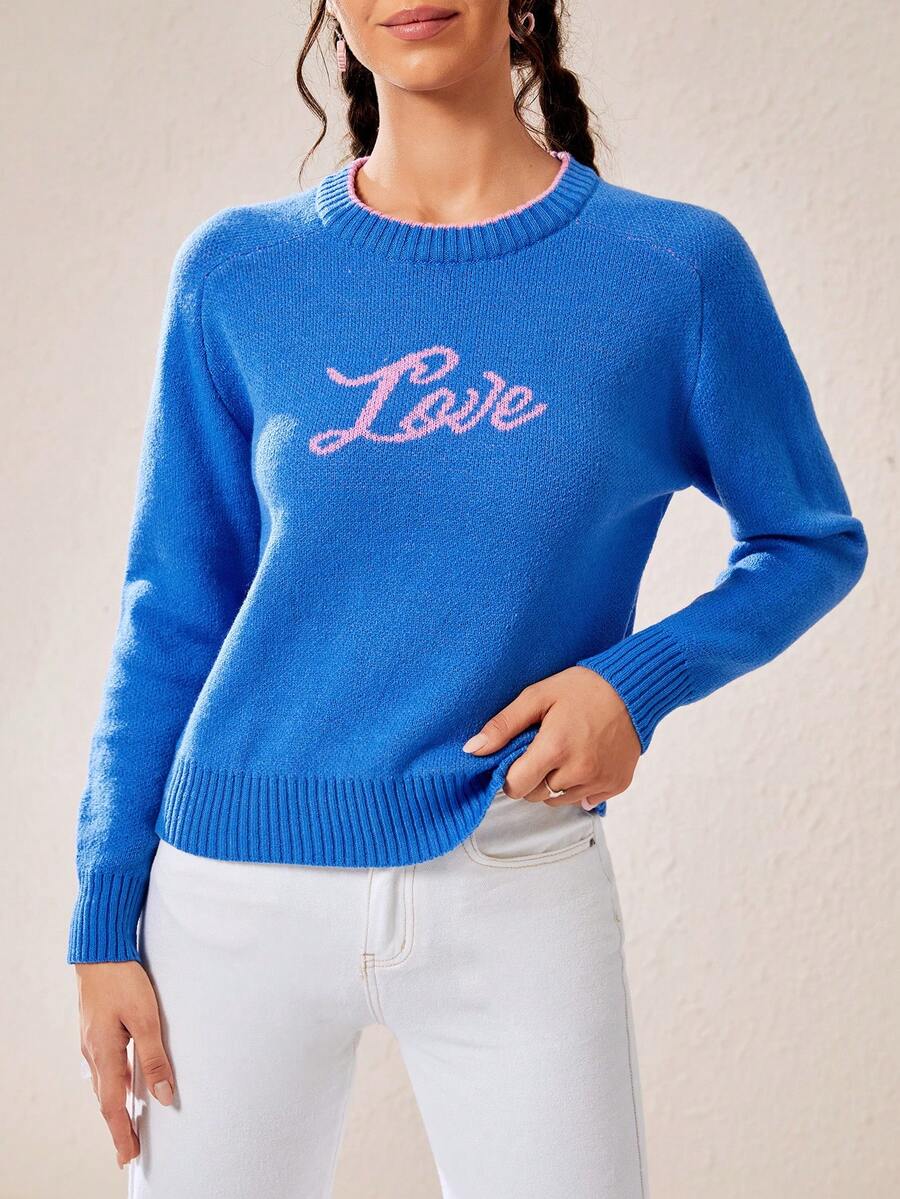 SHEIN EZwear 女士毛衣 - 藍色 - 查看 1
