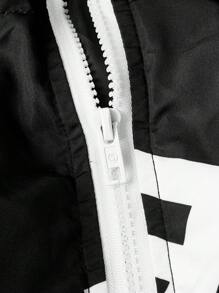 Manfinity VCAY Oversized Men's Letter Print Zip-Up Winter Coat