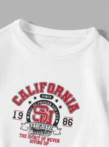 RueChic Men's Letter Printed Sweatshirt - White - View 3