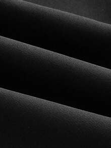 SHEIN CURVE+ 大碼蕾絲拼接腰帶喇叭半身裙 - 黑色 - 查看 4