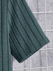 Manfinity VCAY Men Solid Ribbed Knit Tee - Dusty Blue - View 4