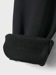 RueChic Nam Chất rắn Lót nhiệt Áo nỉ & Đồ họa Chữ cái Quần thể thao - màu đen - Xem 7