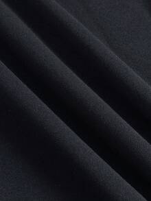 SHEIN LUNE 心形印花保暖内衬运动衫，春季上衣 - 黑色 - 查看 6