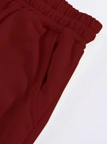 Manfinity EMRG Nam Hình sao & khẩu hiệu Eo dây rút Quần thể thao - Đỏ - Xem 7