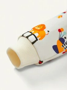 Cozy Pixies Baby Boys Cartoon Graphic Sweatshirt & Sweatpants - Apricot - View 7