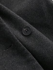 FRIFUL Solid Slant Pocket Wrap Overcoat