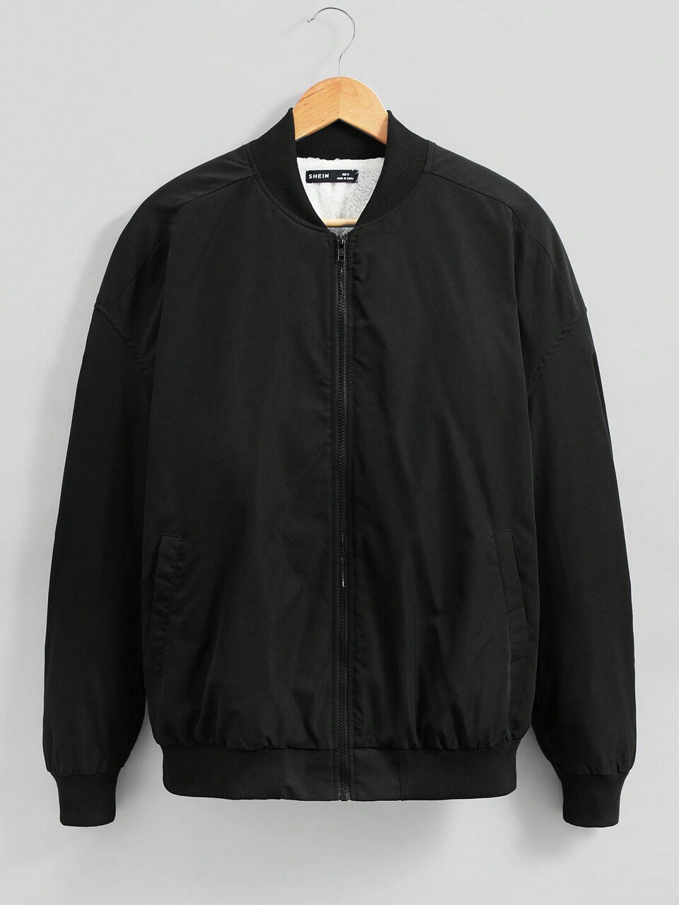 Ultra Loose Men's Bear And Letter Printed Bomber Jacket, For Fall Winter