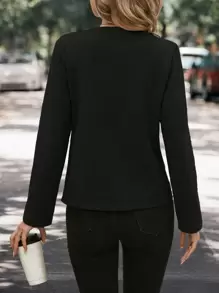 SHEIN Clasi Solid Button Front Overcoat Fall Winter Cloth For Women