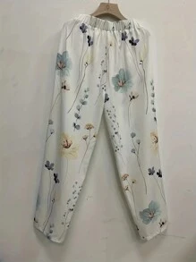 Plus Women's Drawstring Printed Harem Pants