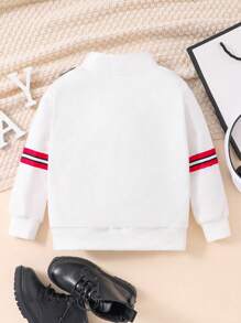 SHEIN Young Girl Letter Graphic Varsity Jacket