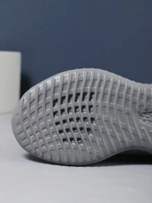 1 đôi giày sneaker casual cổ thấp cho bé trai, màu trơn, lưới thoáng khí, đế bằng, nhẹ, đế mềm - Xám - Xem 7