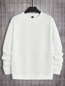 Manfinity EMRG Sudadera De Hombre Con Cuello Redondo Y Estampado De Alas - Blanco - Ver 2