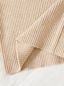 Bébé Garçon Pull Motif Lettre Côtelé - Nude - Voir 5