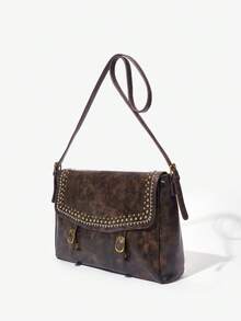 SHEIN VCAY Women's Shoulder Bag With Adjustable Strap, Flip Cover, Brown, Soft Pu Leather Material, Simple & Fashionable Design, Multifunctional & Large Capacity - Brown - View 7