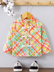 SHEIN Baby Boy Allover Print Duffle Overcoat - Multicolor - View 1