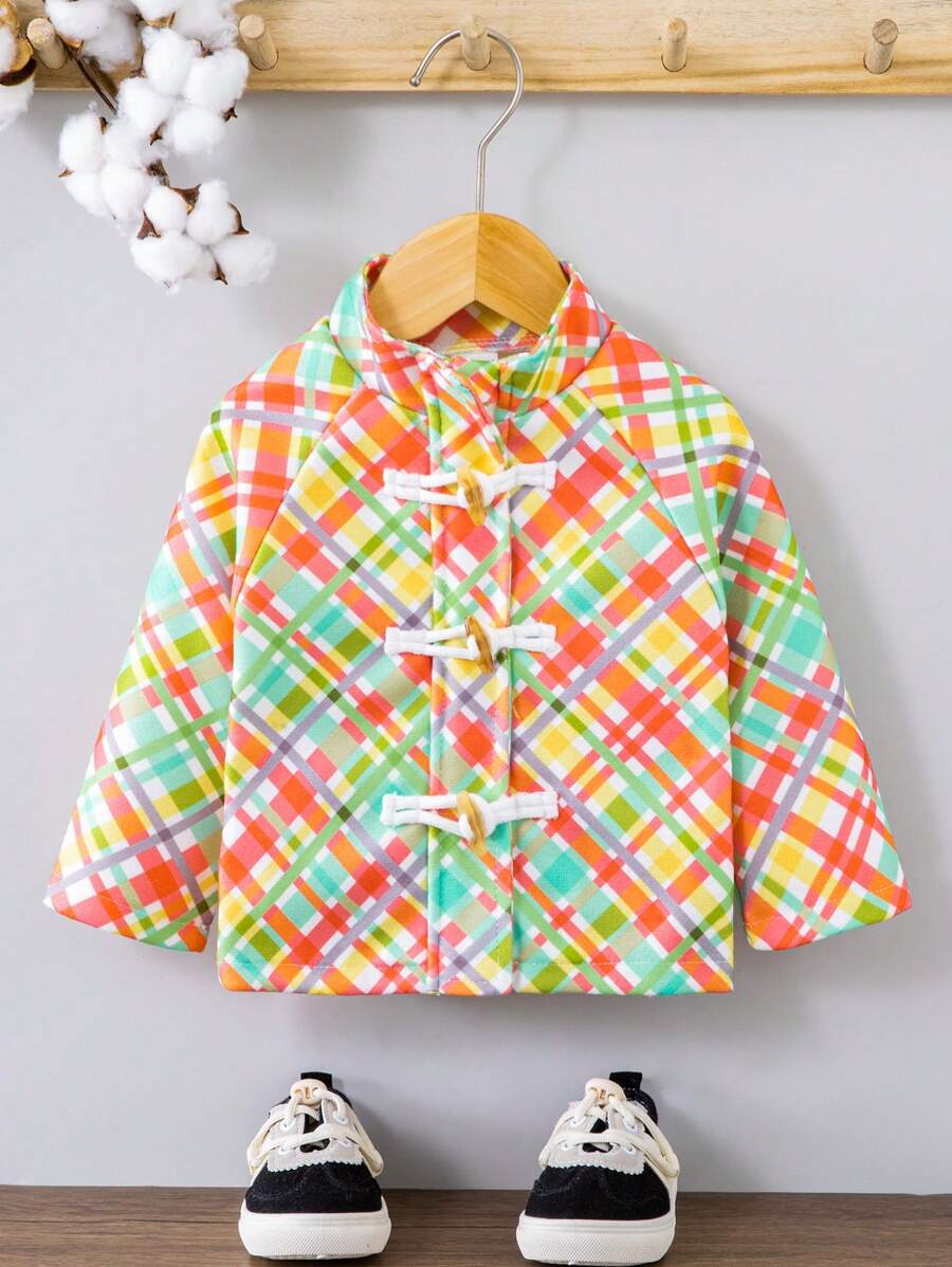 SHEIN Baby Boy Allover Print Duffle Overcoat - Multicolor - View 1