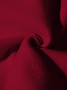 Manfinity 男士熊和標語圖案袋鼠口袋抽繩連帽衫 - 酒紅色 - 查看 6