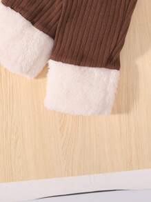 SHEIN Leap Crew Tween Girl 2pcs Solid Thermal Leggings - Brown - View 8