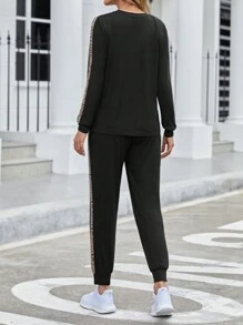 Rusticease 豹紋印花衛衣和衛褲 - 彩色 - 查看 3