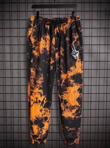 GENTILAND 男士紮染腰部抽繩衛褲 - 彩色 - 查看 1