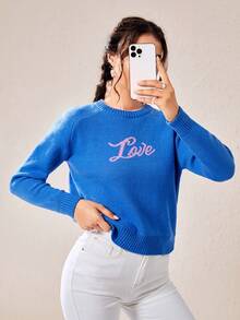 SHEIN EZwear 女士毛衣 - 藍色 - 查看 3
