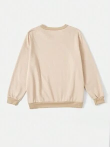 Flirla Hơn Bản in Halloween Áo nỉ - Màu be - Xem 2