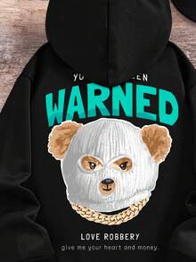 Teen Boy Slogan & Cartoon Graphic Sweatshirt - Black - View 3