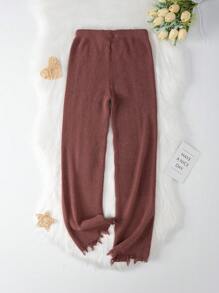 Tonårsflicka Dragsko i Midjan Bedrövad Fåll Sweater Byxor