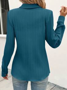 SHEIN Clasi Solid Button Front Shirt