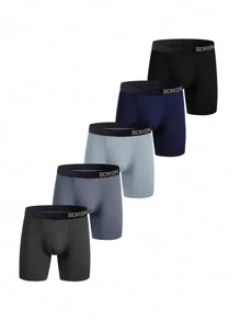 Men 5pcs Letter Graphic Tape Boxer Brief - Multicolor - View 2