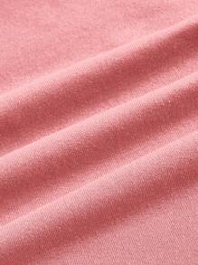 SHEIN EZwear 加大码字母图案超短款卫衣 - 玫紅色 - 查看 3