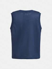 SHEIN Chico preadolescente malla transpirable de tela baloncesto con estampado Ropa de deporte Traje , adecuado para exterior deportivo , de aptitud física , aeróbicos