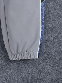 JUSTICE LEAGUE X SHEIN Young Boy Letter Graphic Contrast Side Seam Pants - Multicolor - View 3