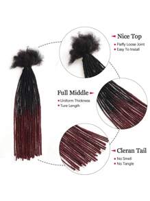 Crochet Human Hair 0.2cm Thickness Ombre Dreadlock Extensions 10-20 Inch 30 Strands Micro Locs Extensions Human Hair For Men/Women Hair Extensions(S1/99JB#) Knotless Braids Boho Braids - S1/99JB - View 4