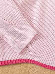 SHEIN Teenager Mädchen Pullover mit Raglanärmeln, Kontrast asymmetrischem Saum,