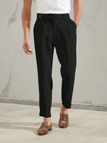 Manfinity Mode Men's Slim Fit Business Dress Pants - Black - View 1