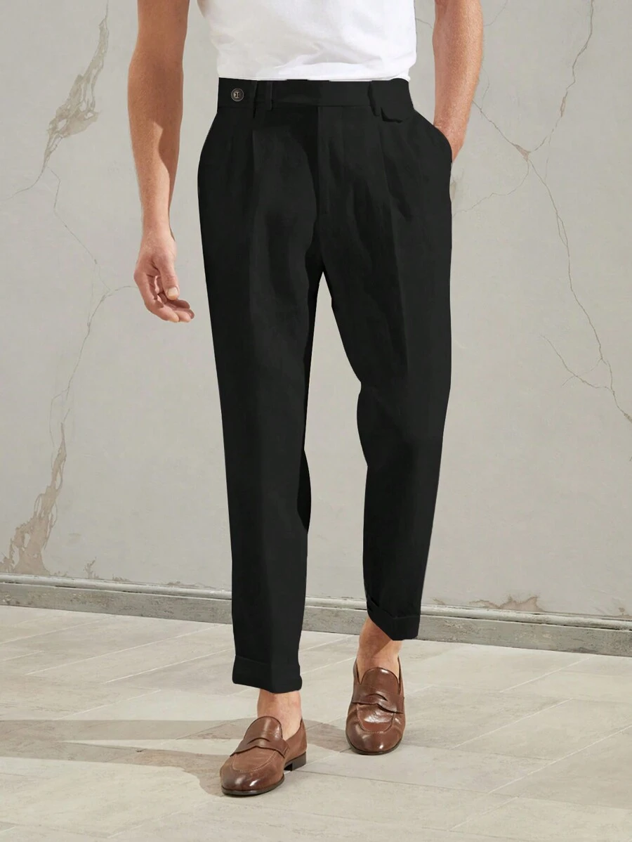 Manfinity Mode Men's Slim Fit Business Dress Pants - Black - View 1