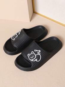 Cartoon Anti-skid Lightweight Slippers Suitable For All Seasons - Black - View 5