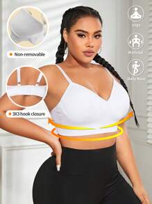 Plus Solid Crop Cami Top - White - View 1