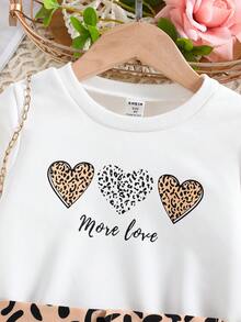 SHEIN 女小童愛心和字母圖案洋裝