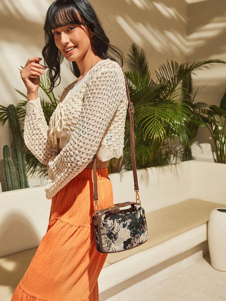 Fashionable Color Block Ladies' Mini Handbag