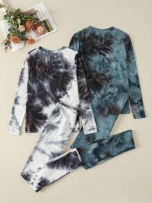 Tween Boy 4pcs Tie Dye Tee & Pants PJ Set - Multicolor - View 2