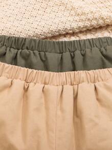 SHEIN Baby Jungen 2 Stücke Hose mit Einfarbig Thermal