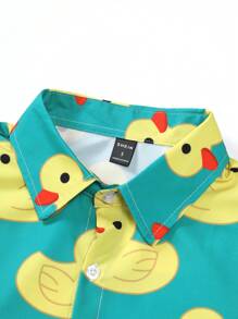 Manfinity Hypemode Men Duck Print Funny Graphic Colorful Shirt Without Tee, For Vacation, , Boyfriend Gift