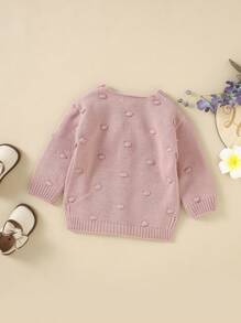 Baby Girl Button Front Cardigan - Pink - View 2