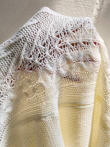 Flirla 大碼花卉刺繡網眼針織落肩袖套頭毛衣 - 白色 - 查看 8